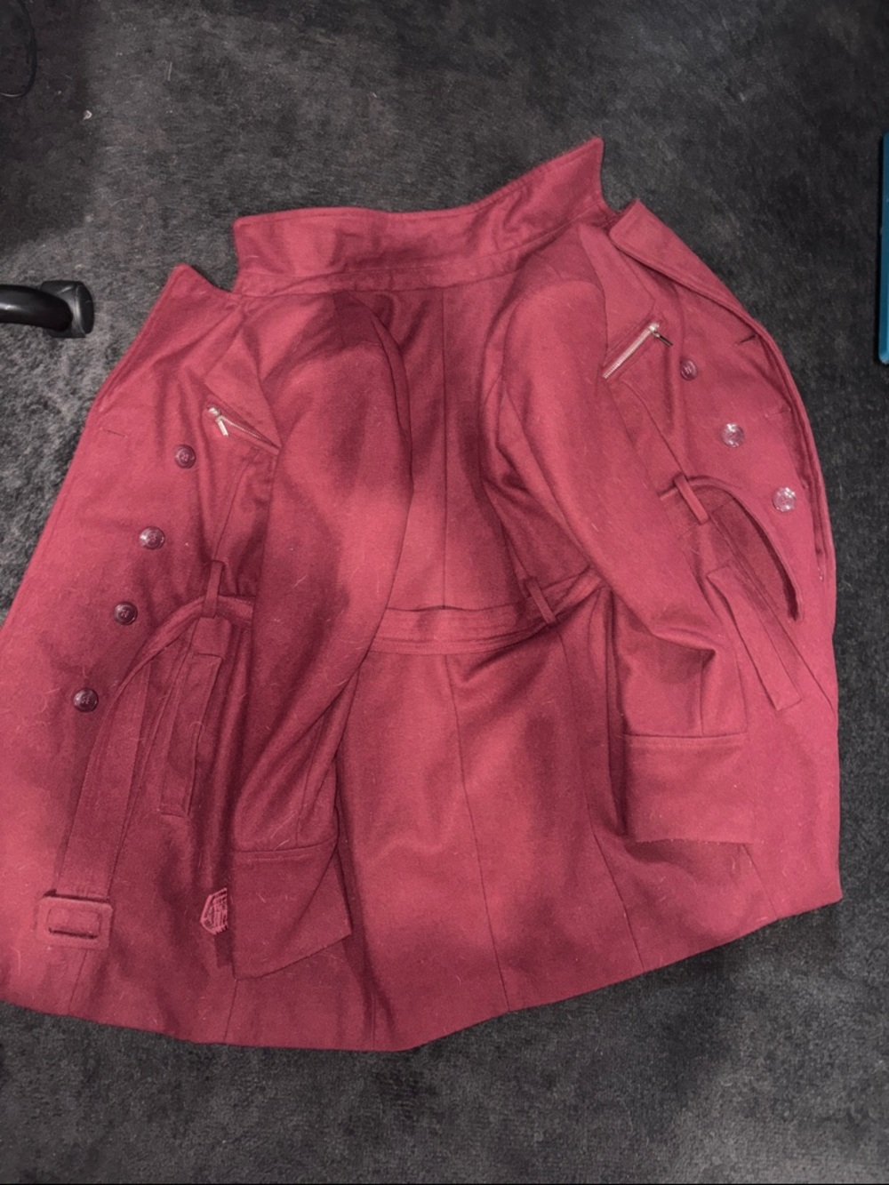 Rue21 Women's Double-Breasted Peacoat in Wine